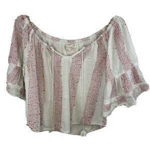 Lovestitch Memorial Day Women Red White Wide Boho Sleeve Cottage Fairy S Cotton